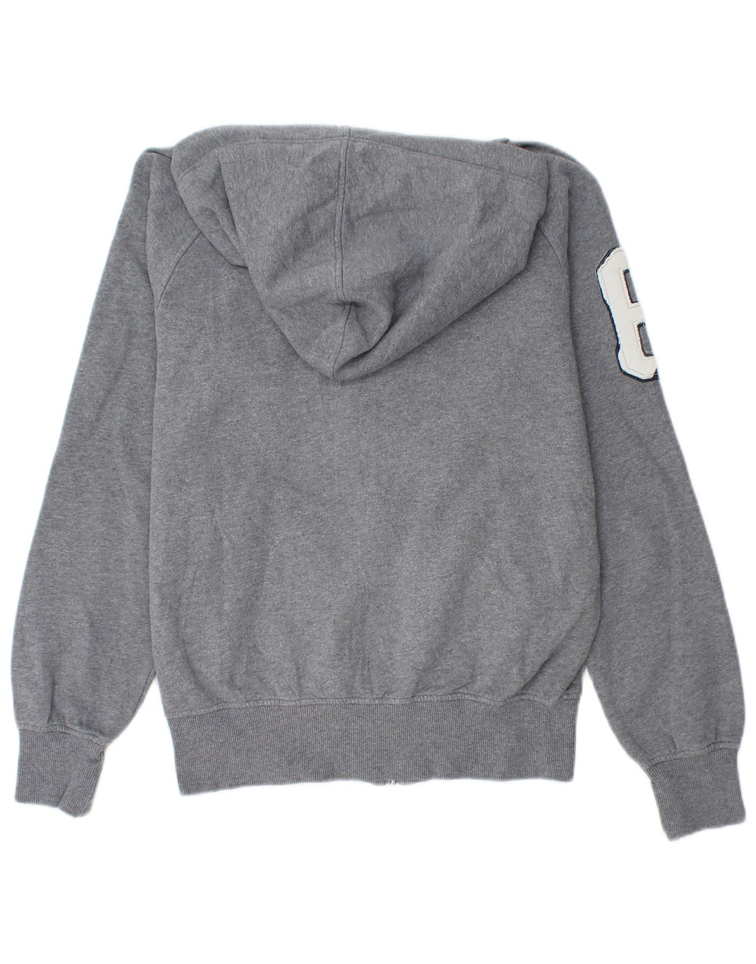 SPALDING Mens Graphic Zip Hoodie Sweater Medium Grey Colourblock Cotton