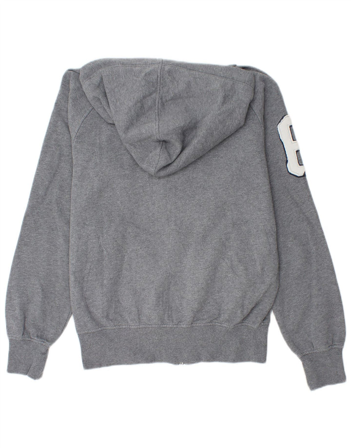 SPALDING Mens Graphic Zip Hoodie Sweater Medium Grey Colourblock Cotton