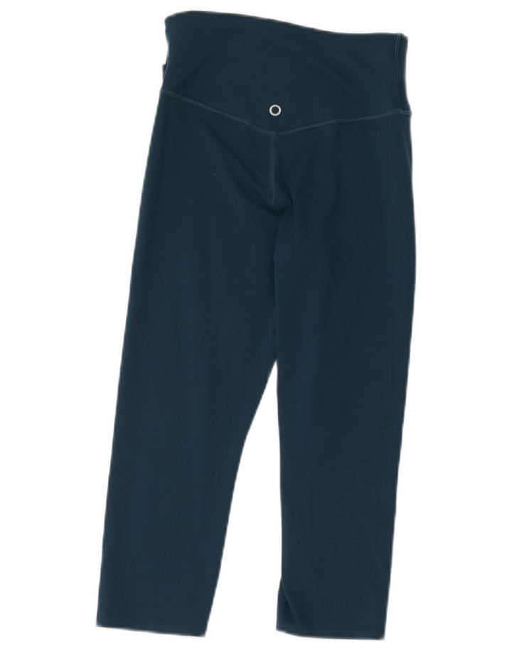Marks & Spencer Womens Capri Leggings UK 10 Small Blue Polyester