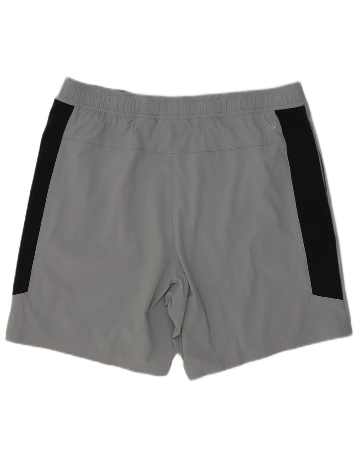 Calvin Klein Mens Performance Sport Shorts XL Grey Colourblock Polyester