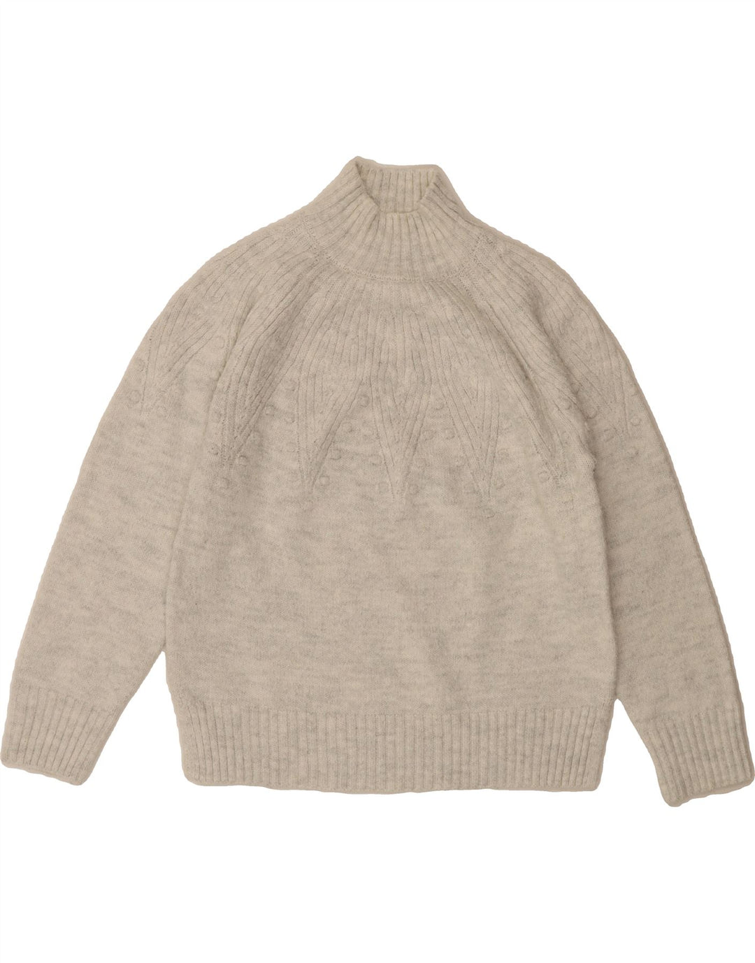 MARKS & SPENCER Womens Turtle Neck Jumper Sweater UK 14 Medium Off White Vintage Marks & Spencer and Second-Hand Marks & Spencer from Messina Hembry 