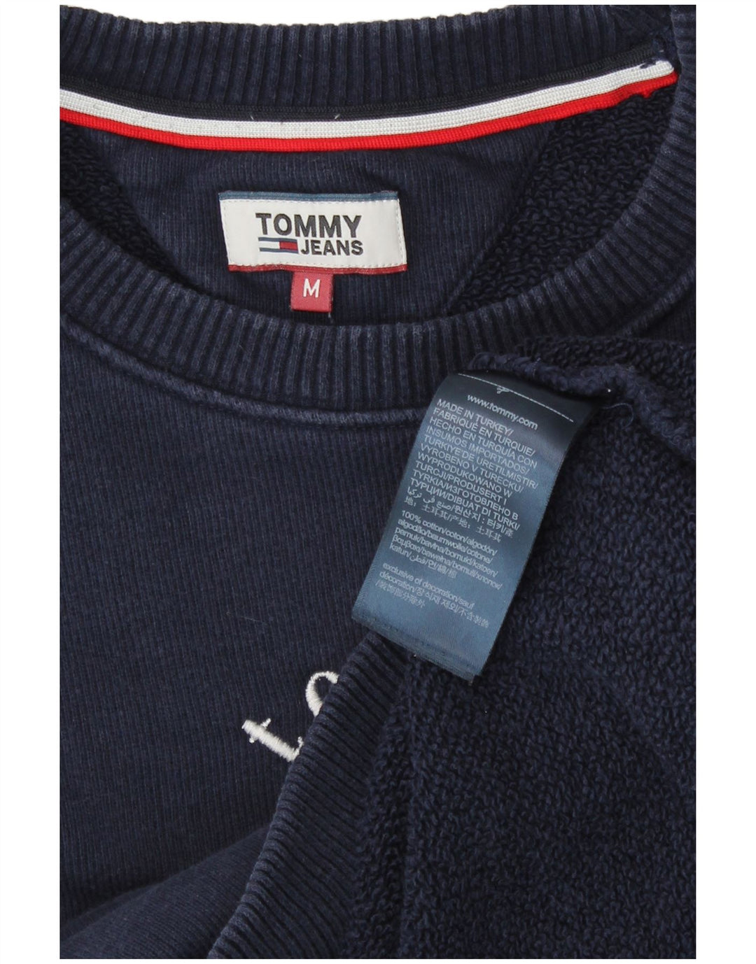 Tommy Hilfiger Womens Graphic Sweatshirt Jumper UK 14 Medium Navy Blue