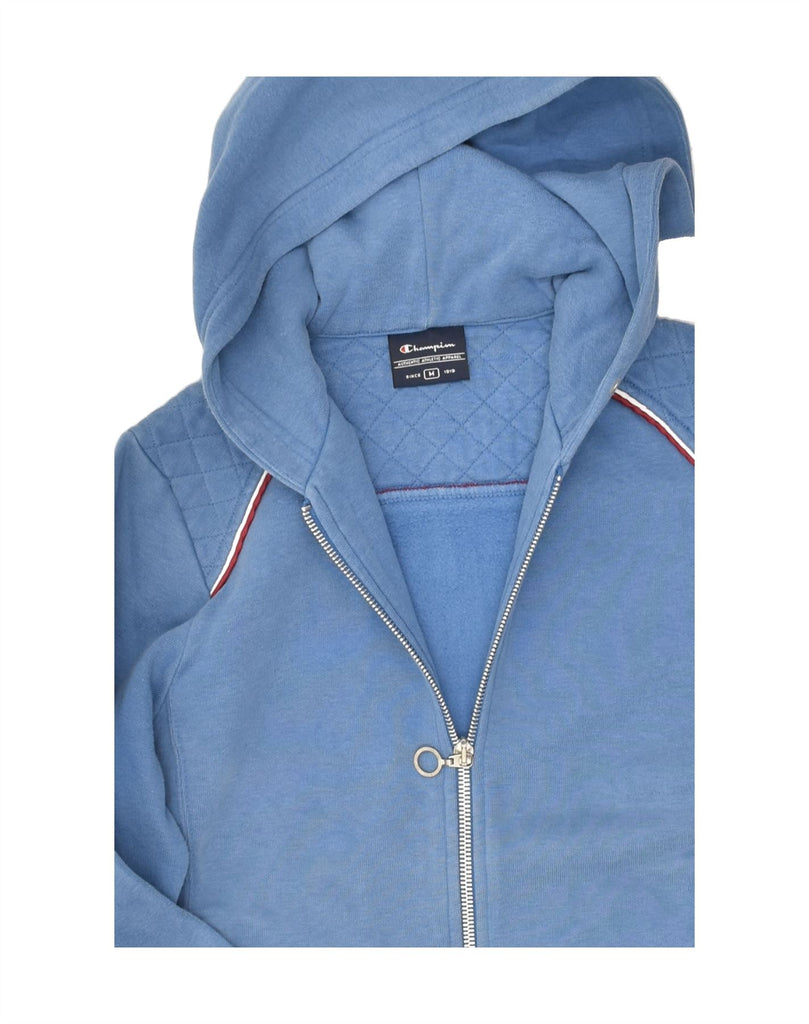 CHAMPION Womens Zip Hoodie Sweater UK 12 Medium Blue Cotton | Vintage Champion | Thrift | Second-Hand Champion | Used Clothing | Messina Hembry 