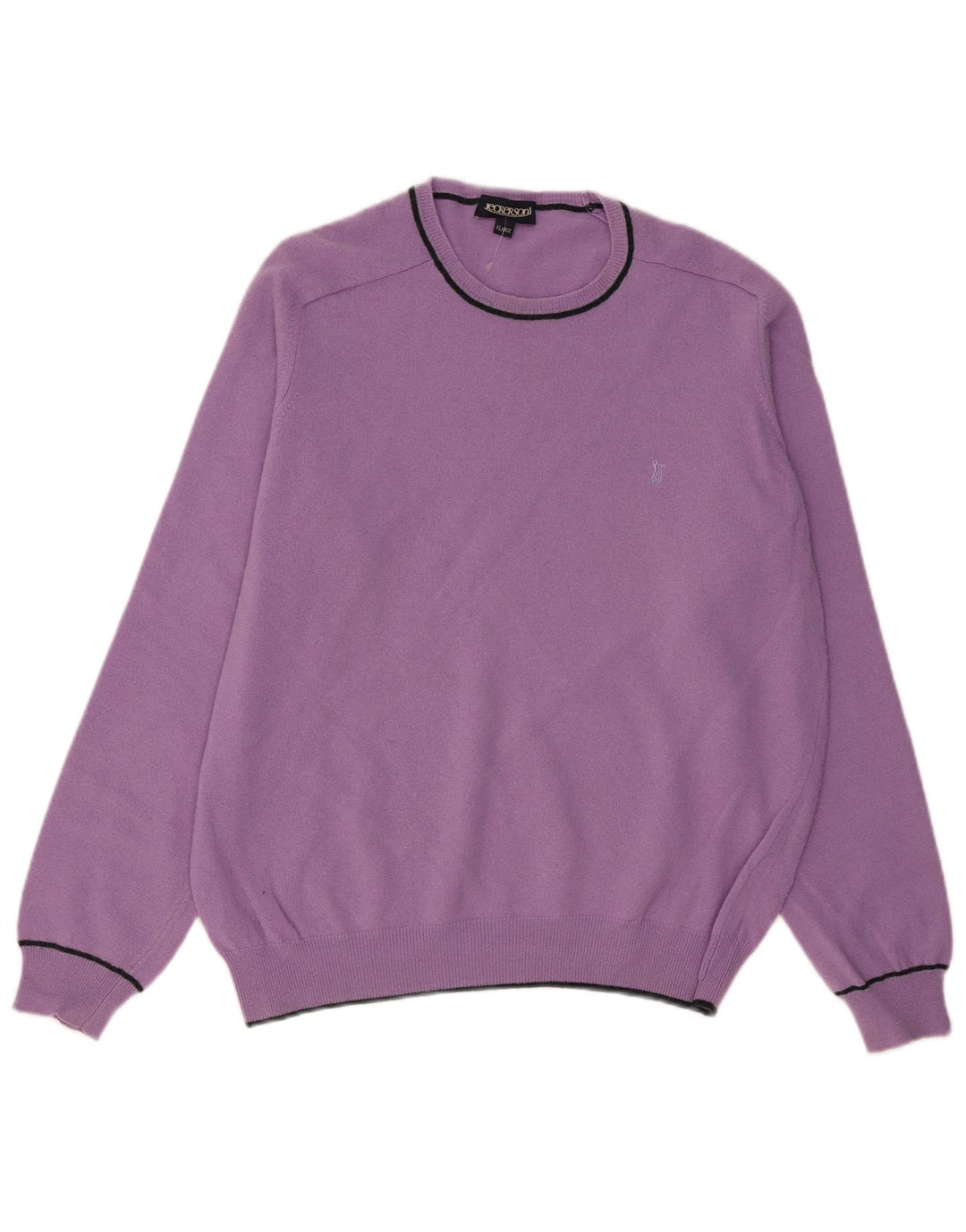 JECKERSON Womens Crew Neck Jumper Sweater UK 18 XL Purple Wool