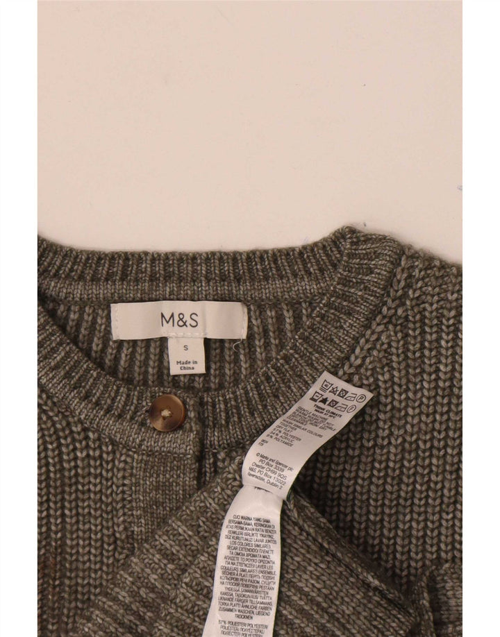 Marks & Spencer Womens Sleeveless Cardigan Sweater UK 10 Small Grey
