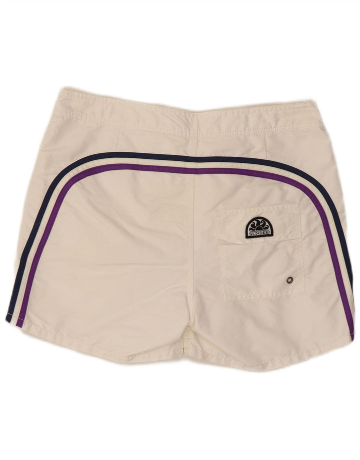 Sundek Mens Swimming Shorts Large  White Polyester