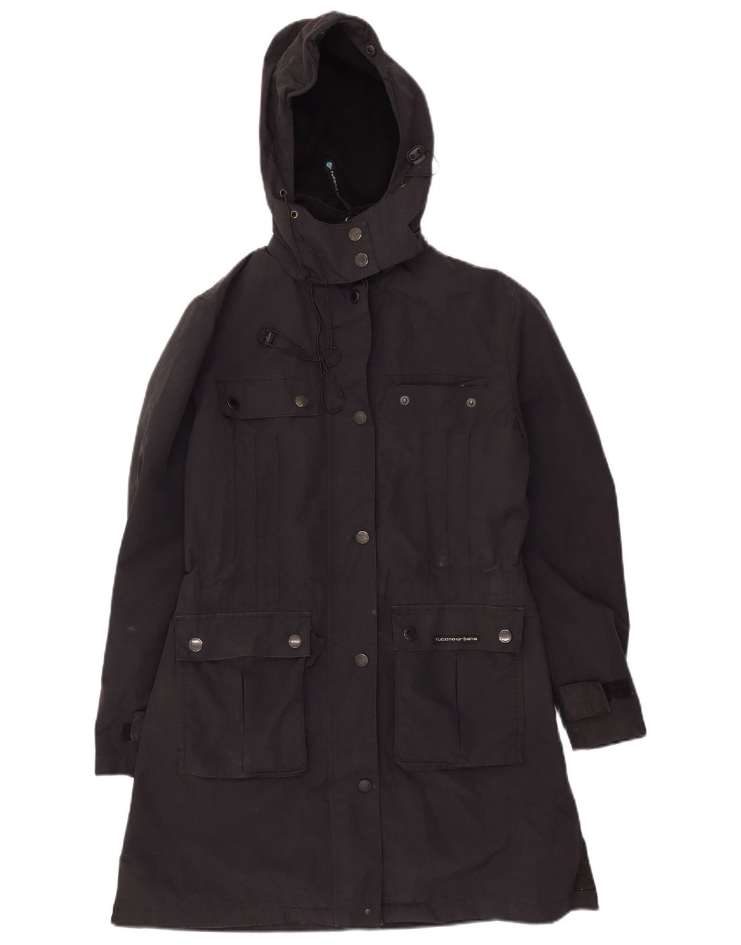 TUCANO URBANO Womens Hooded Parka Jacket UK 10 Small Black Polyester