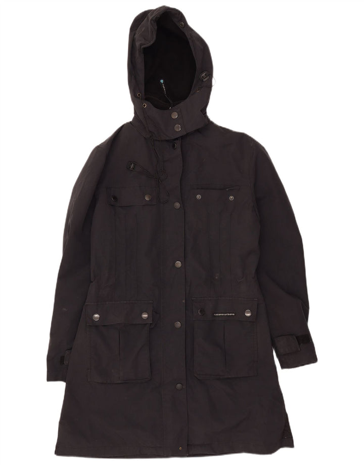TUCANO URBANO Womens Hooded Parka Jacket UK 10 Small Black Polyester
