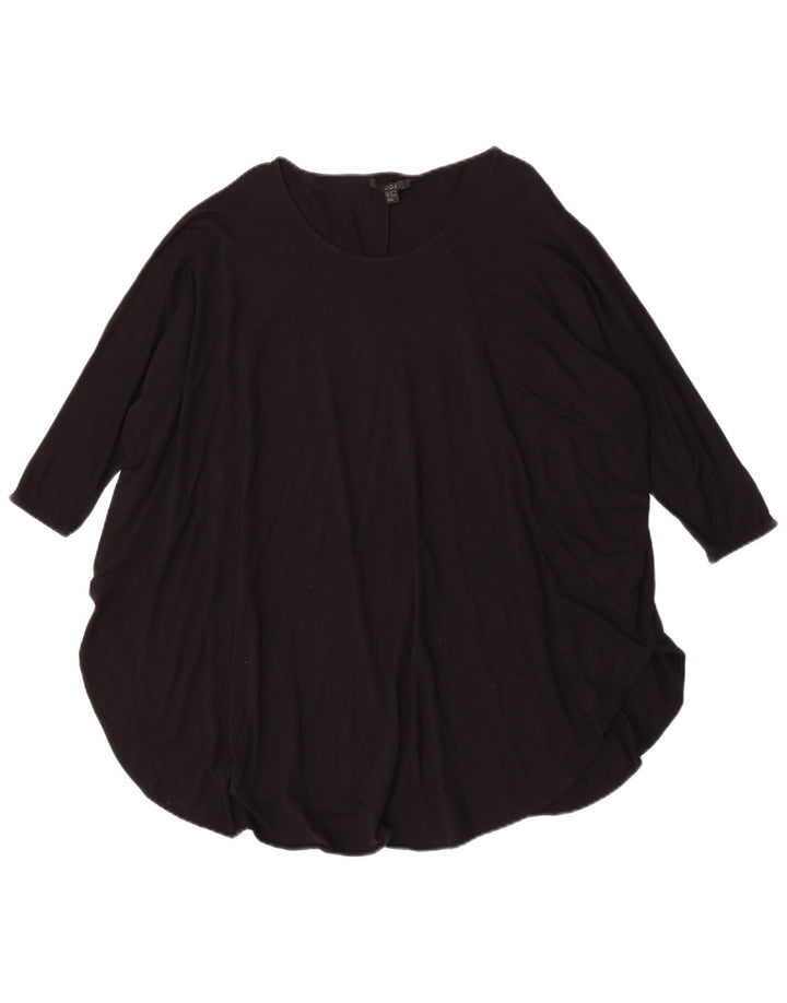 Cos Womens 3/4 Sleeve Oversized Tunic Top UK 14 Medium Black Viscose