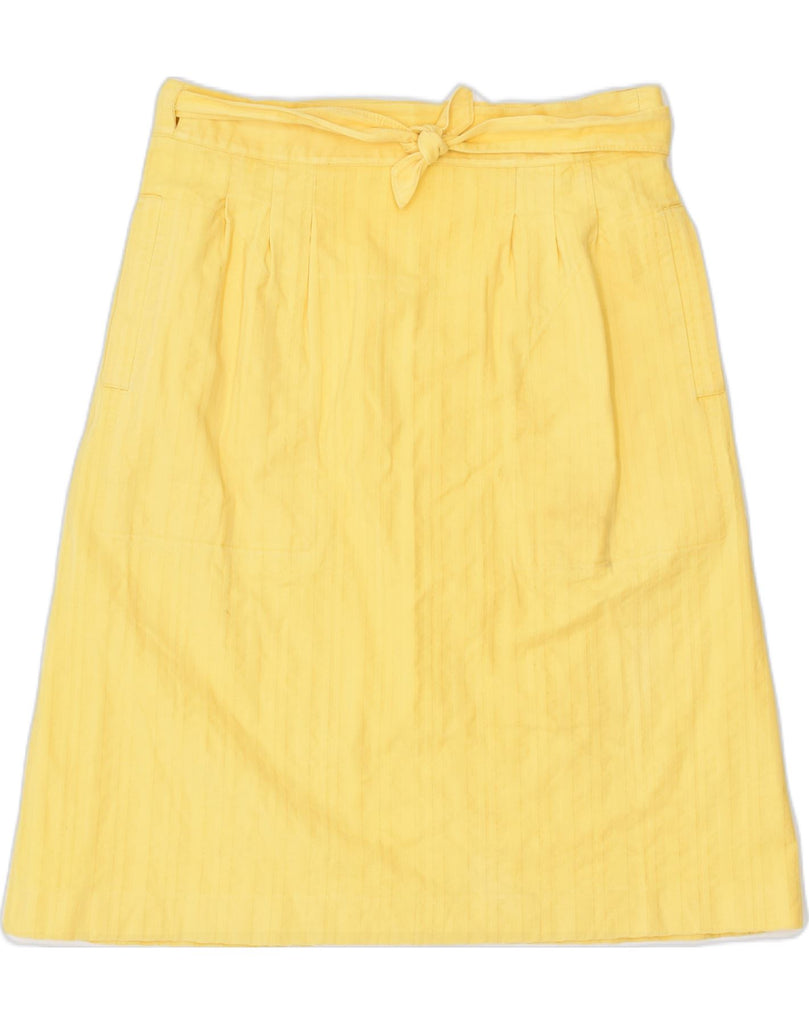 VINTAGE Womens Wrap Skirt IT 46 Large W32 Yellow Cotton Classic | Vintage | Thrift | Second-Hand | Used Clothing | Messina Hembry 