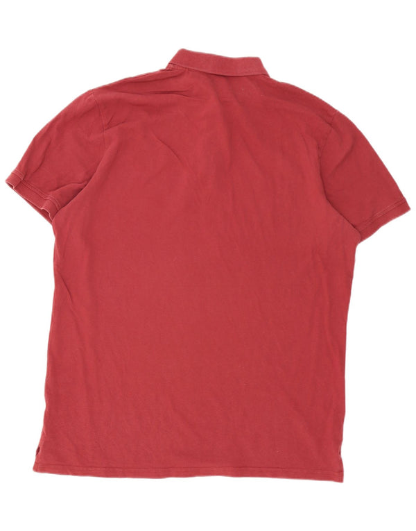 Mountain Warehouse Mens Polo Shirt XL Burgundy Cotton