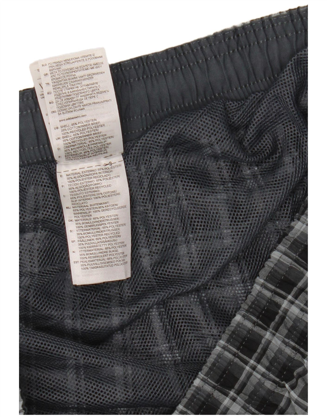 Adidas Mens Swimming Shorts XL Navy Blue Check Polyester