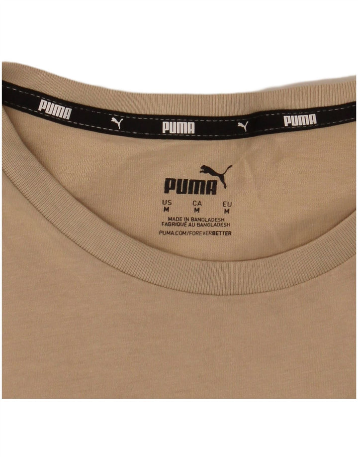 Puma Womens Graphic T-Shirt Top UK 14 Medium Beige