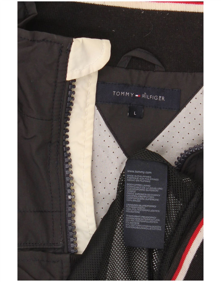Tommy Hilfiger Mens Bomber Jacket UK 40 Large Grey Nylon