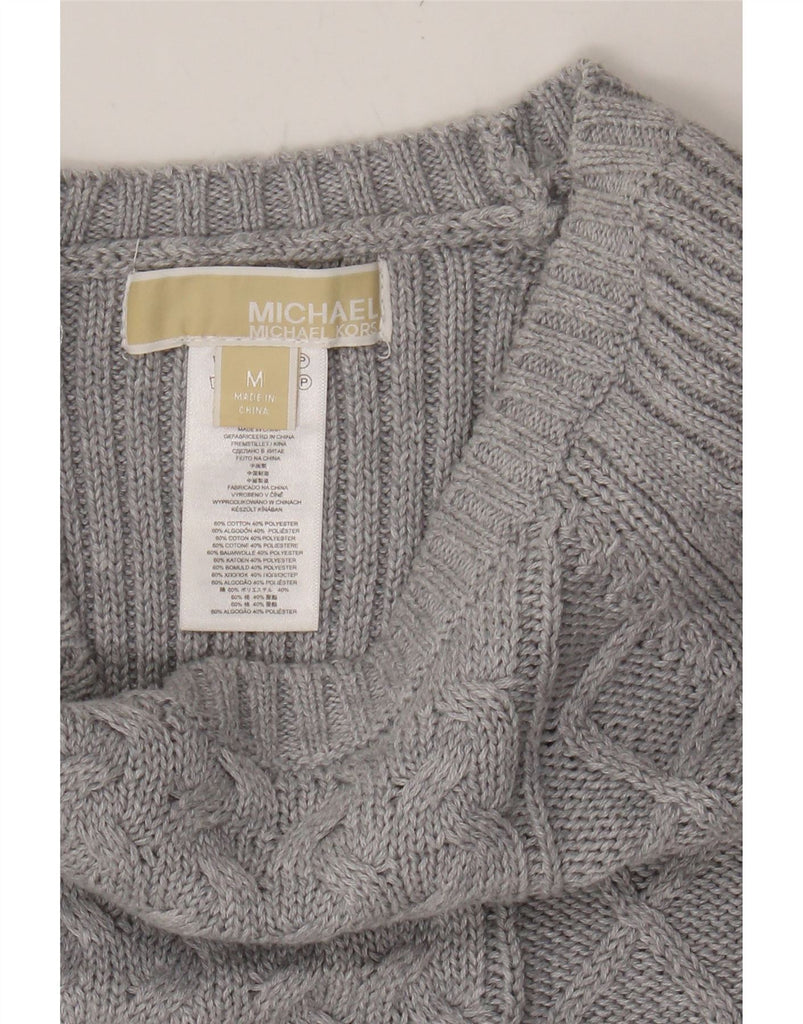 MICHAEL KORS Womens Boat Neck Jumper Sweater UK 12 Medium Grey Cotton Vintage Michael Kors and Second-Hand Michael Kors from Messina Hembry 