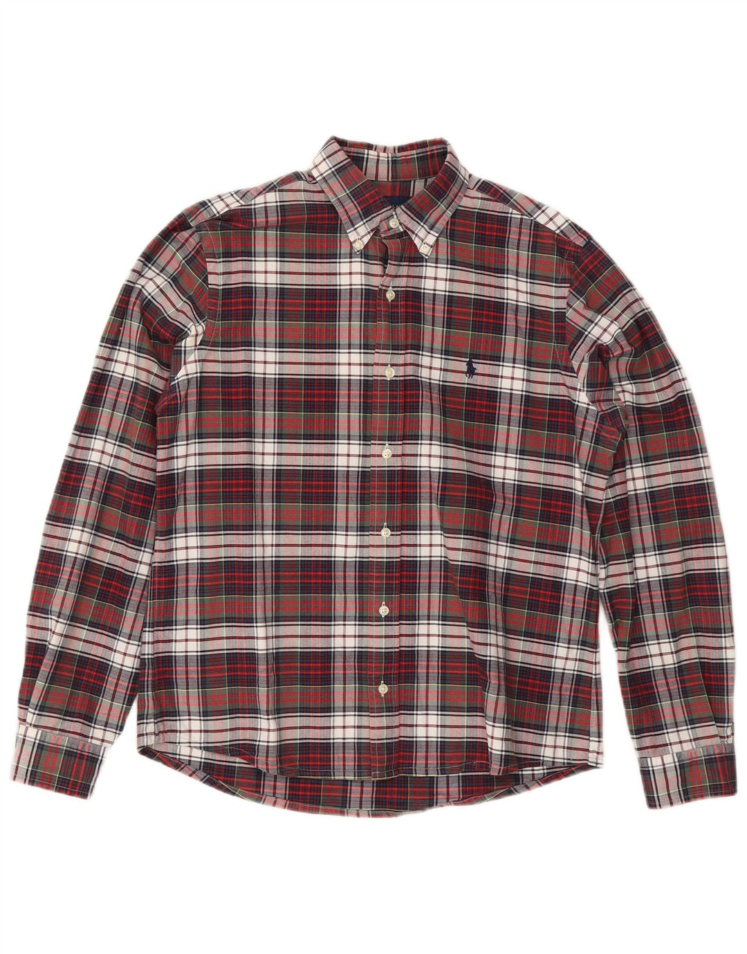 RALPH LAUREN Mens Flannel Shirt Medium Multicoloured Check Cotton