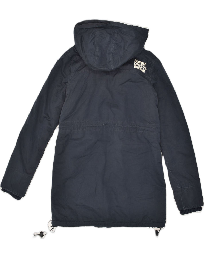 SUPERDRY Womens Windcheater Hooded Windbreaker Jacket UK 8 Small Navy Blue | Vintage Superdry | Thrift | Second-Hand Superdry | Used Clothing | Messina Hembry 