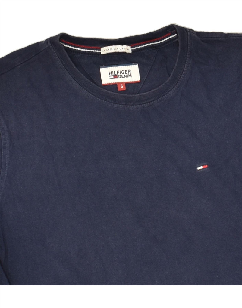 TOMMY HILFIGER Mens T-Shirt Top Small Navy Blue Cotton | Vintage Tommy Hilfiger | Thrift | Second-Hand Tommy Hilfiger | Used Clothing | Messina Hembry 