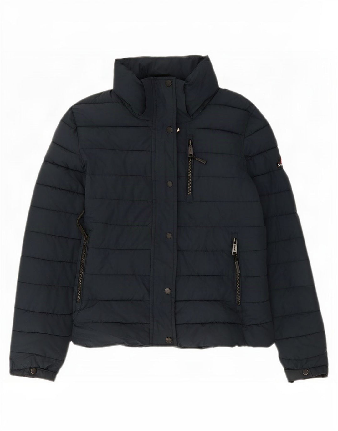 Superdry Womens Padded Jacket UK 10 Small Navy Blue Polyester