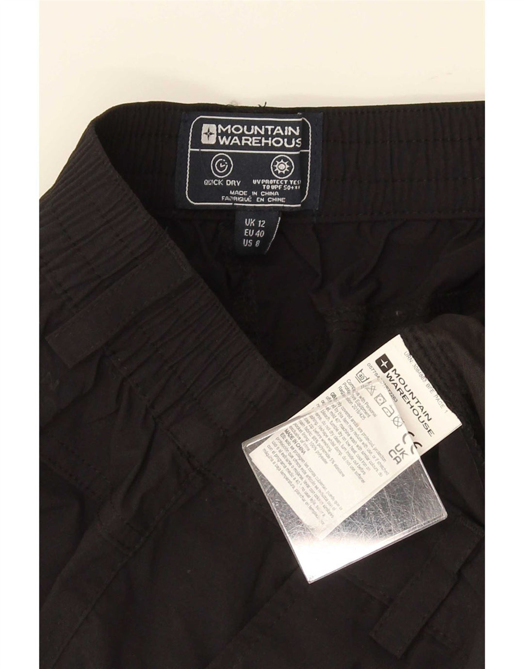 Mountain Warehouse Womens Chino Shorts UK 12 Medium W30 Black Polyester