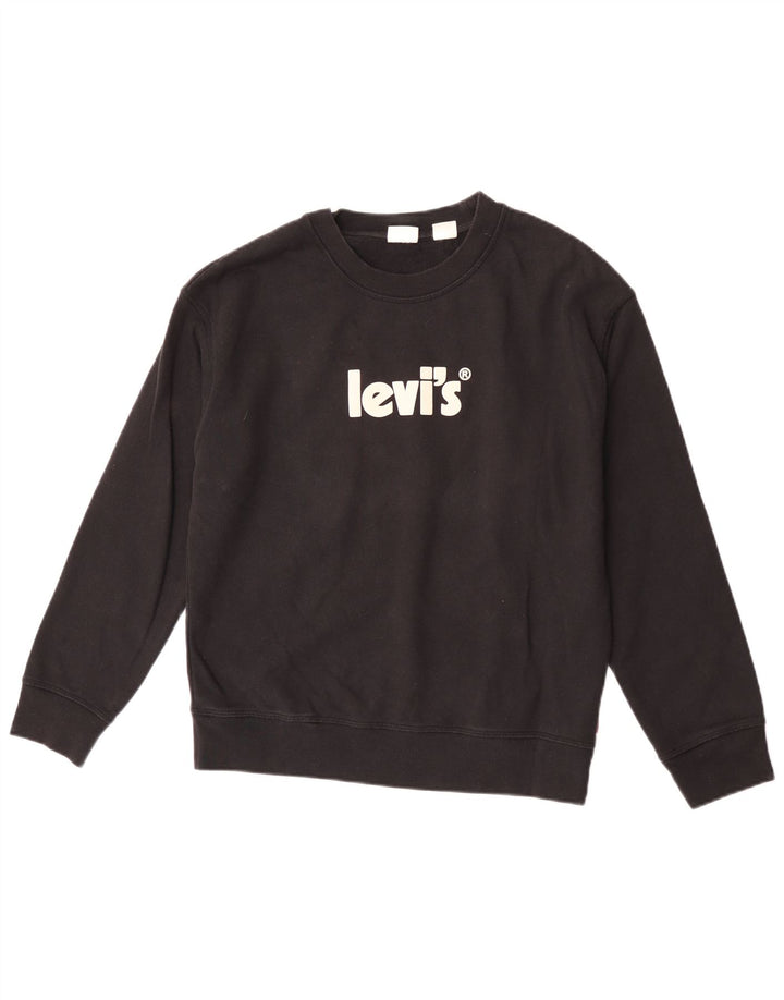 Levi's Mens Graphic Sweatshirt Jumper Small Black Cotton