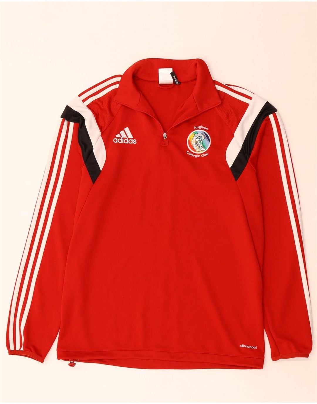Adidas Mens Climacool Pullover Tracksuit Top Medium Red Colourblock