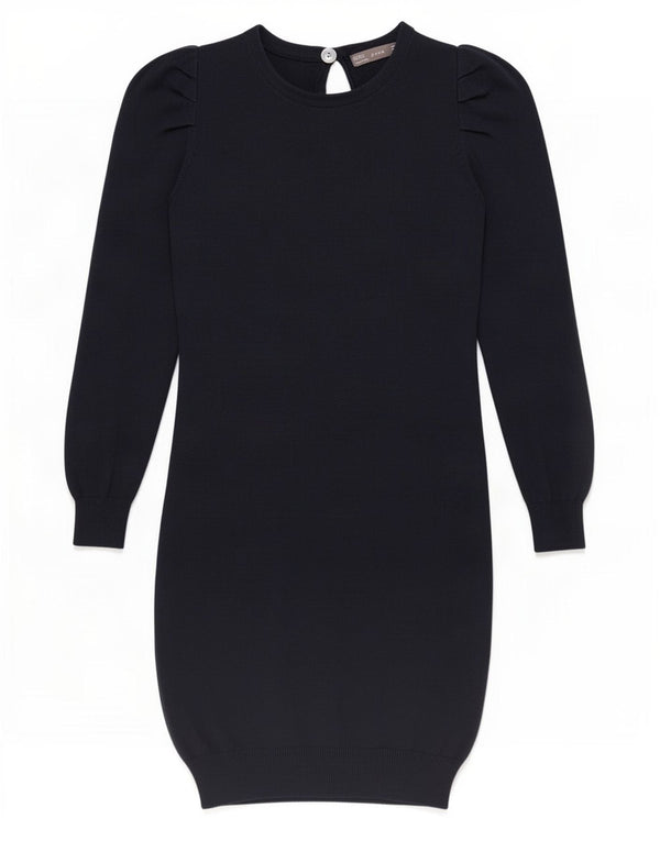 Zara Womens Jumper Dress UK 12 Medium Navy Blue Acrylic
