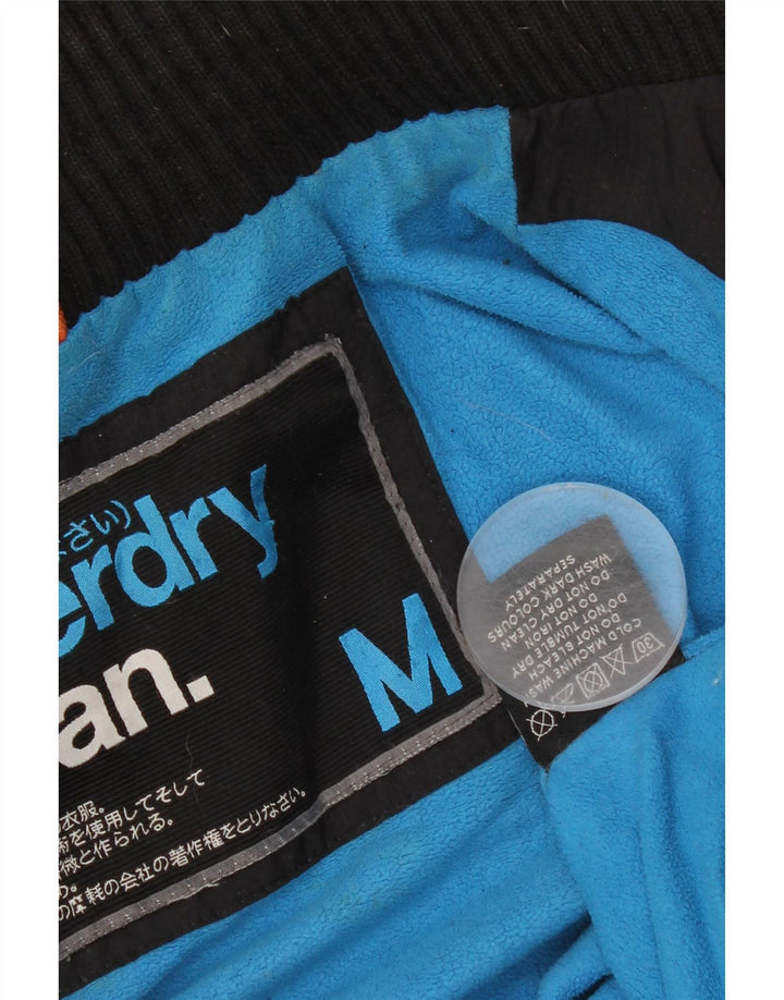 Superdry Mens Graphic Hooded Windbreaker Jacket UK 38 Medium Black Nylon