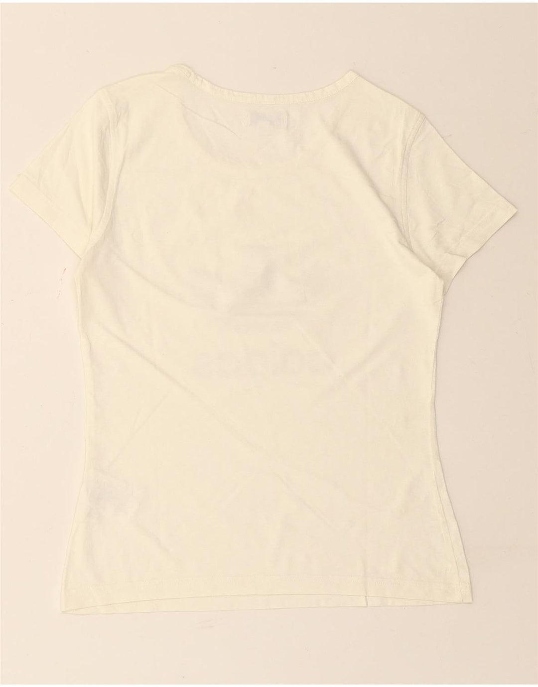 ADIDAS Womens Graphic T-Shirt Top IT 42 Medium White Cotton