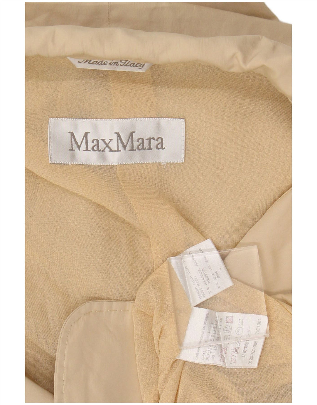 Max Mara Womens 2 Button Blazer Jacket UK 14 Large Beige Polyester