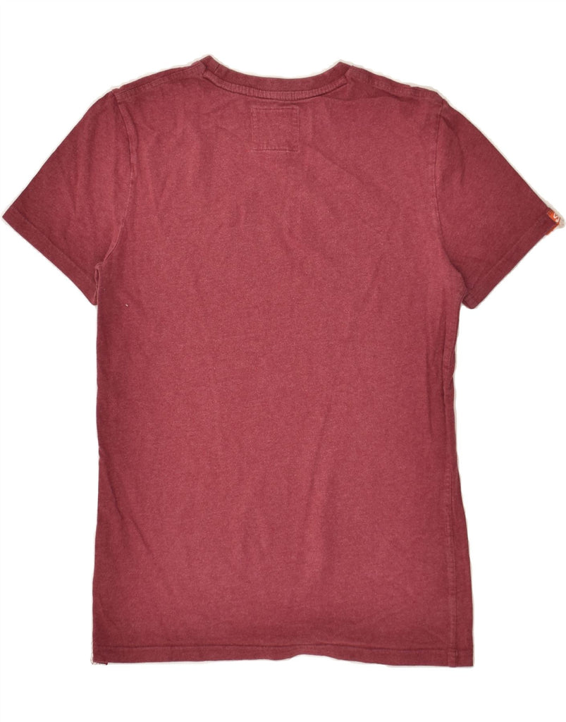 SUPERDRY Mens Graphic T-Shirt Top Small Burgundy Cotton | Vintage Superdry | Thrift | Second-Hand Superdry | Used Clothing | Messina Hembry 