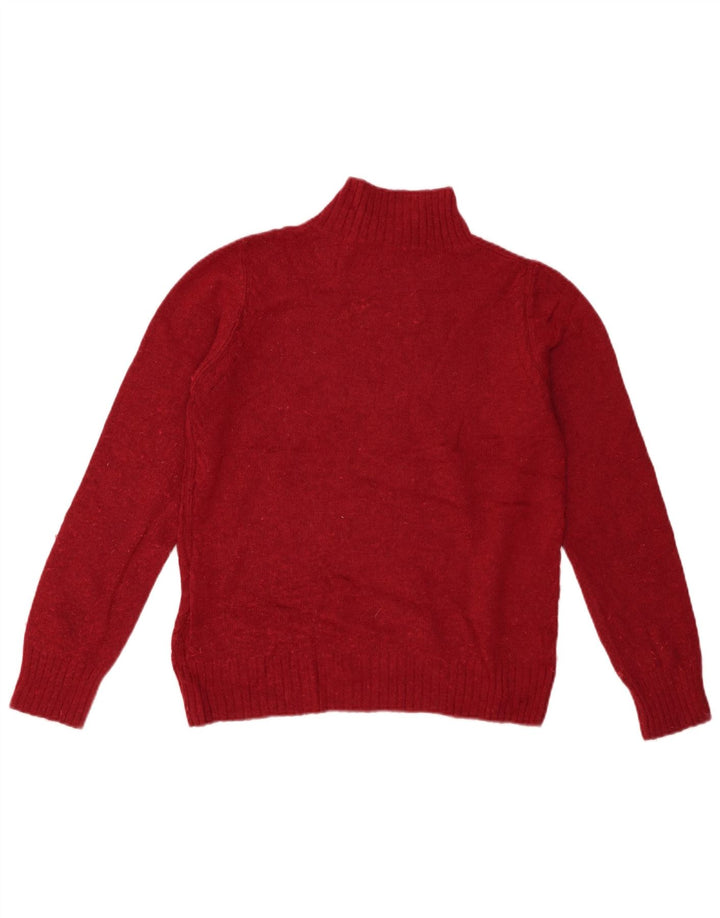 Hobbs Womens Turtle Neck Jumper Sweater UK 10 Small Red Merino Wool