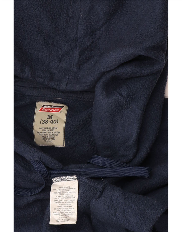Dickies Mens Hooded Fleece Jumper UK 38/40 Medium Navy Blue Polyester