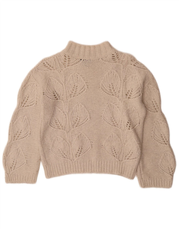Massimo Dutti Womens Turtle Neck Jumper Sweater UK 4 XS Off White