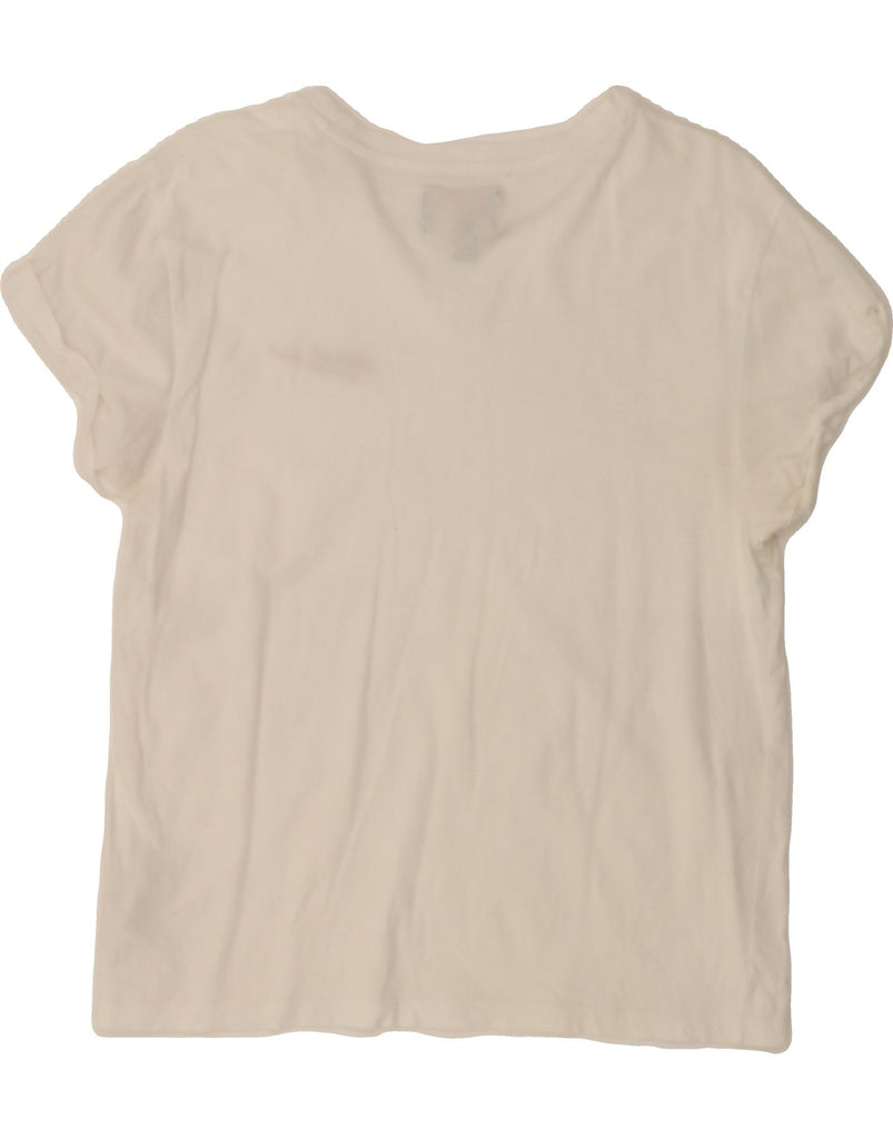 BARBOUR Womens T-Shirt Top UK 12 Medium White Cotton Vintage Barbour and Second-Hand Barbour from Messina Hembry 