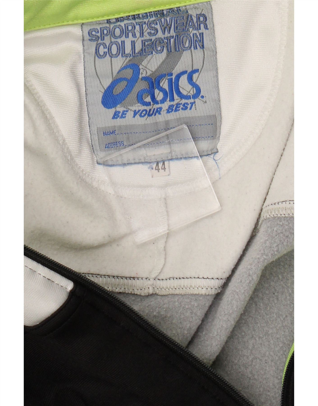 Asics Mens Graphic Tracksuit Top Jacket IT 44 XS Black Colourblock