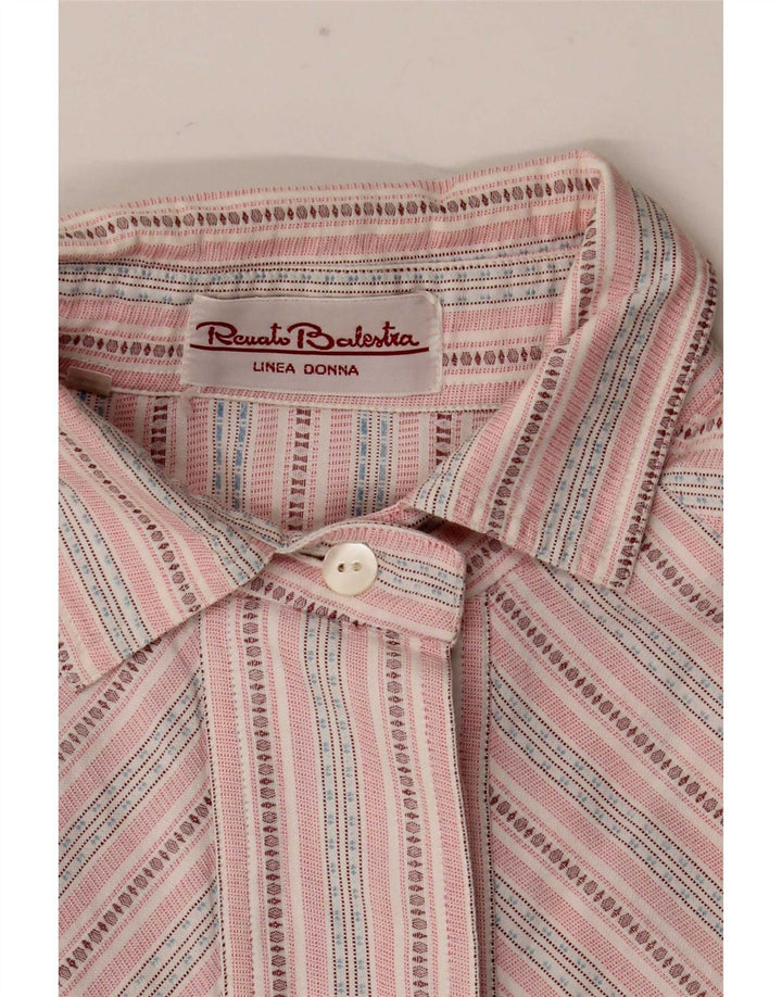 Renato Balestra Womens Shirt IT 44 Medium Pink Striped