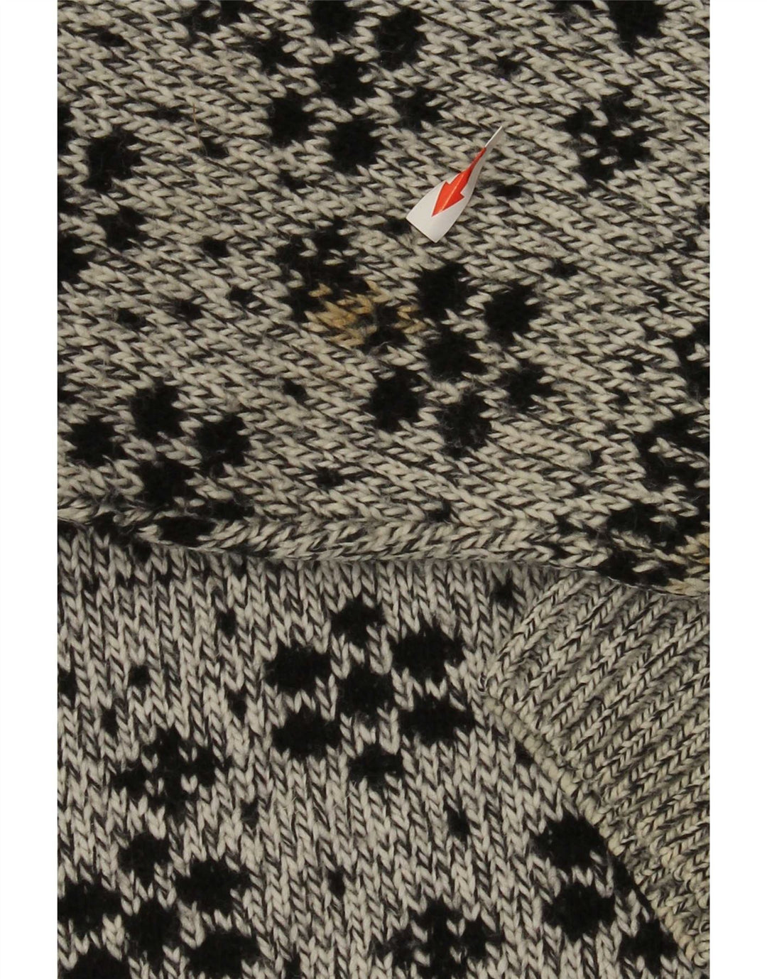 Cotton Republic Mens Crew Neck Jumper Sweater Medium Grey Fair Isle