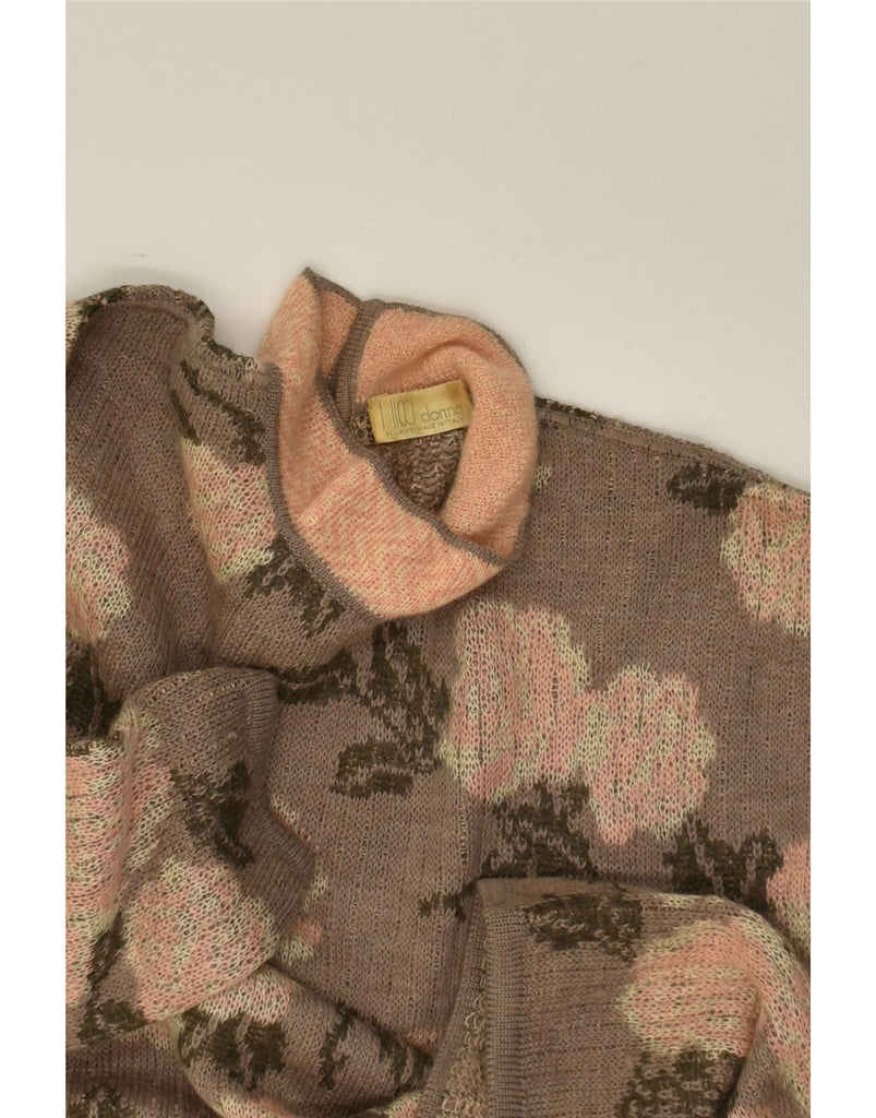 VINTAGE Womens Turtle Neck Jumper Sweater IT 46 Large Brown Floral | Vintage Vintage | Thrift | Second-Hand Vintage | Used Clothing | Messina Hembry 