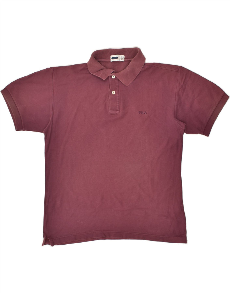 FILA Mens Polo Shirt IT 48 Medium Burgundy Cotton | Vintage Fila | Thrift | Second-Hand Fila | Used Clothing | Messina Hembry 