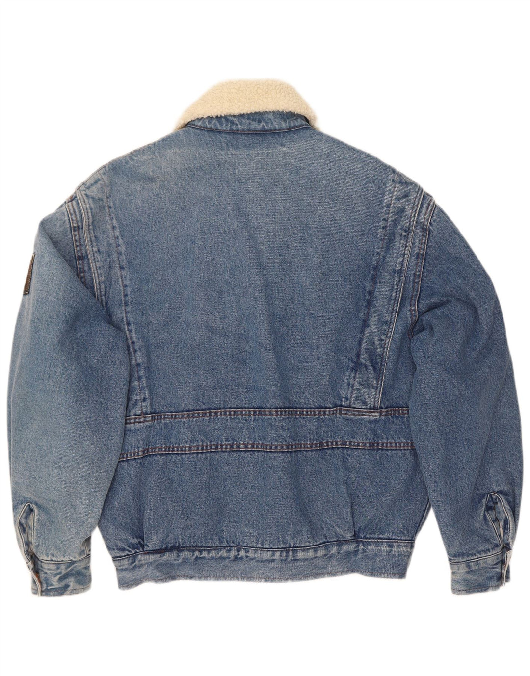 Mash Mens Sherpa Denim Flight Aviator Jacket IT 48/50 Medium Blue