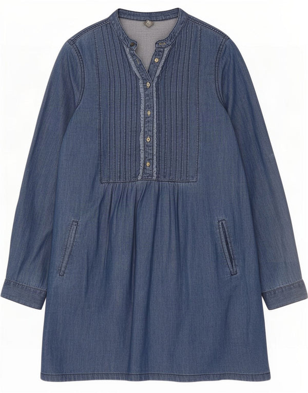 Zara Girls Long Sleeve Denim Shirt 13-14 Years Blue Cotton