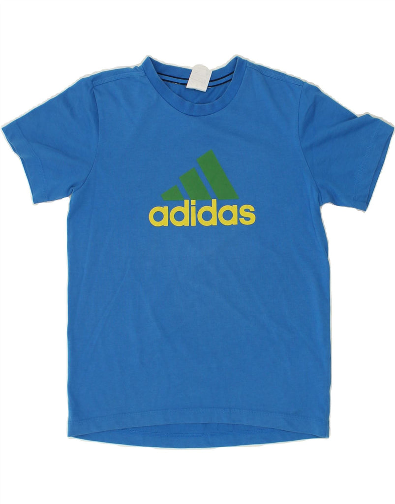 ADIDAS Boys Graphic T-Shirt Top 11-12 Years Blue Cotton | Vintage Adidas | Thrift | Second-Hand Adidas | Used Clothing | Messina Hembry 