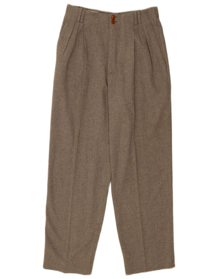 Vintage Mens Pegged Suit Trousers IT 46 Small W28 L28 Grey Wool