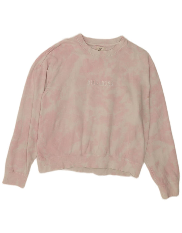 Billabong Womens Graphic Sweatshirt Jumper UK 14 Medium Pink Tie Dye