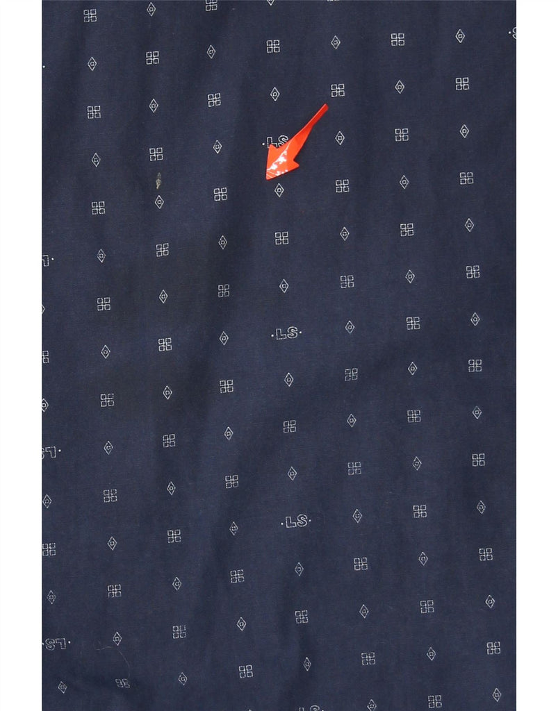 LEVI'S Mens Short Sleeve Shirt XL Navy Blue Spotted Vintage Levi's and Second-Hand Levi's from Messina Hembry 