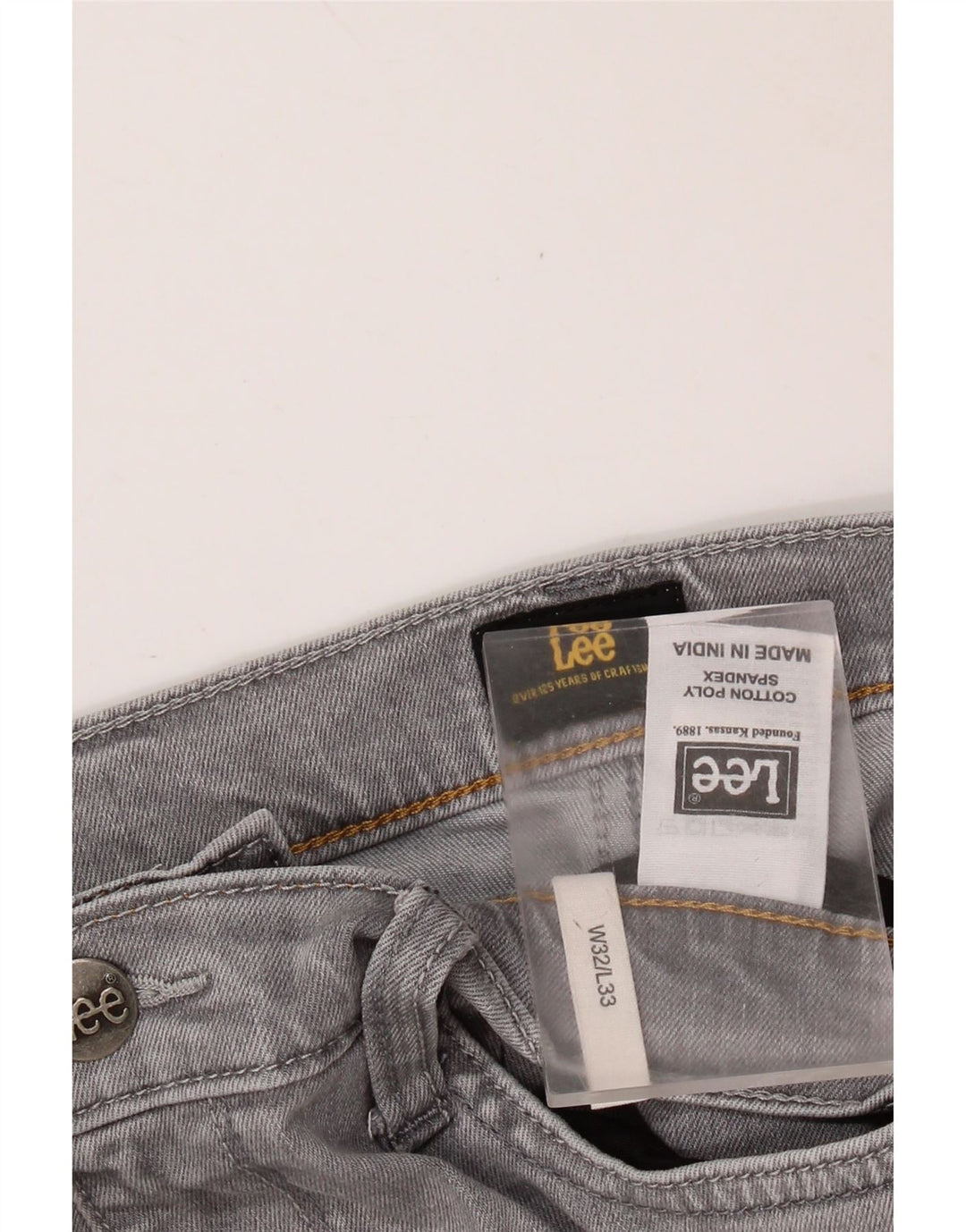 LEE Mens Straight Jeans W32 L29  Grey Cotton