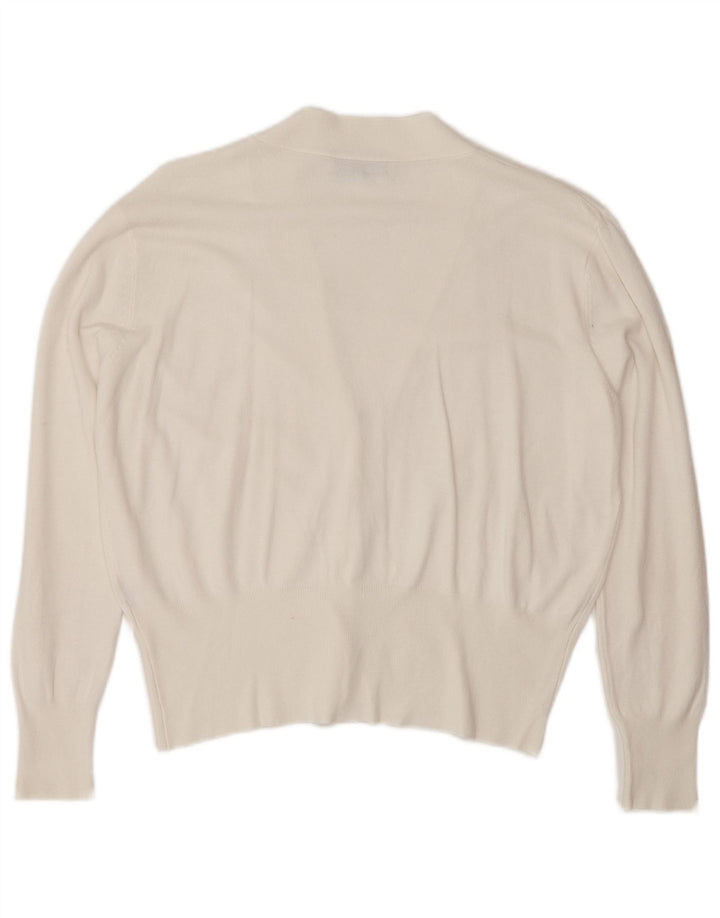 Zara Womens Cardigan Sweater UK 14 Medium White