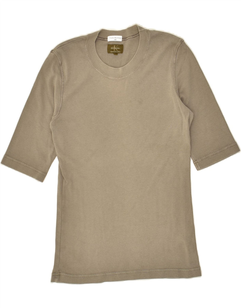 CALVIN KLEIN Womens T-Shirt Top UK 18 XL Khaki Vintage Calvin Klein and Second-Hand Calvin Klein from Messina Hembry 