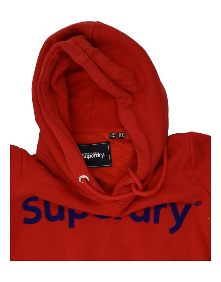 SUPERDRY Womens Graphic Hoodie Jumper UK 10 Small  Red Cotton | Vintage Superdry | Thrift | Second-Hand Superdry | Used Clothing | Messina Hembry 